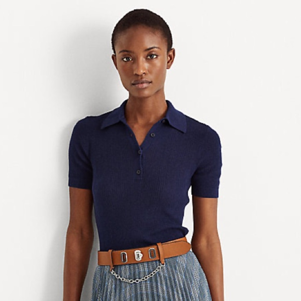 Ralph Lauren Rib Knit Collared Shirt Size Small